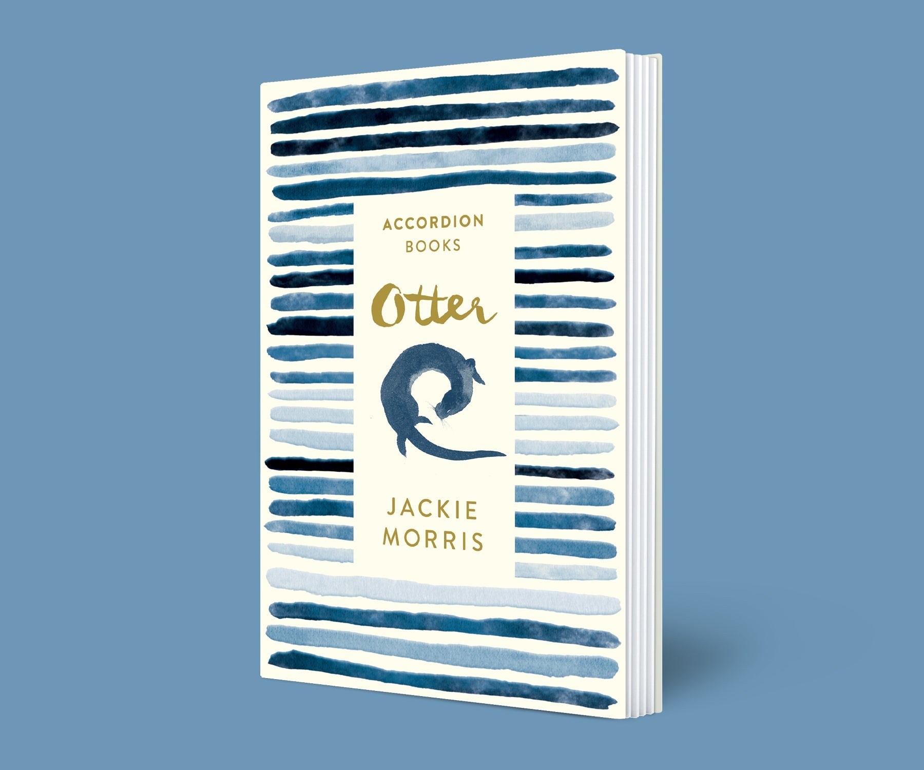 Otter Accordion Book with blue background